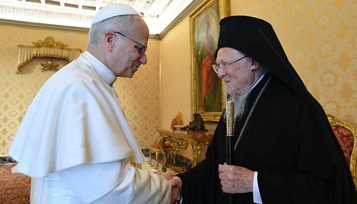 Константинопољски патријарх Вартоломеј и папа римски Лав. Фото: Vatican Media