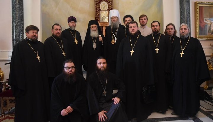 His Beatitude Patriarch Theophilos III of the Holy City of Jerusalem and all Palestine with the delegation of the UOC