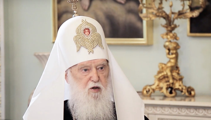 The head of the UOC KP Filaret Denisenko. Photo: a screenshot of the “Hromadske” YouTube-channel