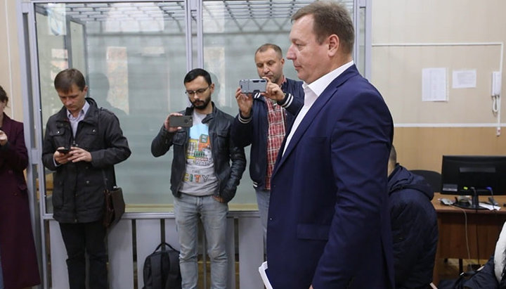 The head of the Vinnitsa RSA Department for Religious Affairs Igor Saletsky speaking in court. Photo: YouTube