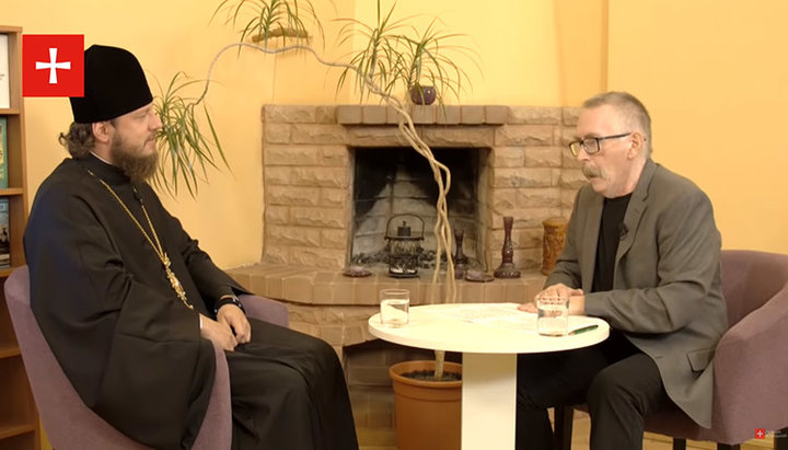 Bishop Victor of Baryshevka on the air of "1Kozak". Photo: YouTube