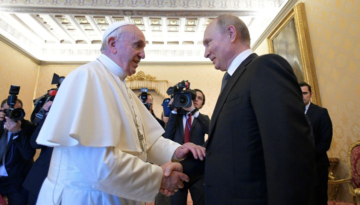 Pope Francis and Vladimir Putin. Photo: novayagazeta.ru