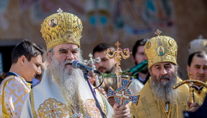 Metropolitan Amfilohije of Montenegro and His Beatitude Metropolitan Onuphry at celebrations in memory of St. Simeon the Myrrh-Exuding in Podgorica. Photo: Facebook page of Bishop Victor (Kotsaba)