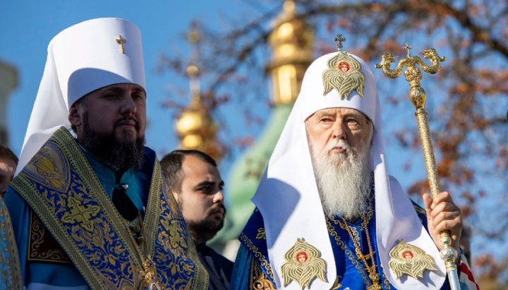 Leaders of the conflicting "churches" Filaret Denisenko and Epiphany Dumenko. Photo: 112.ua