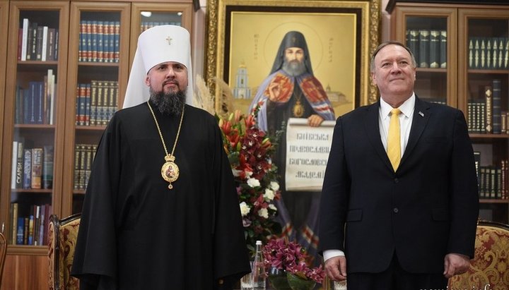 Head of the OCU Epiphany and U.S. Secretary of State Mike Pompeo. Photo: pomisna.info