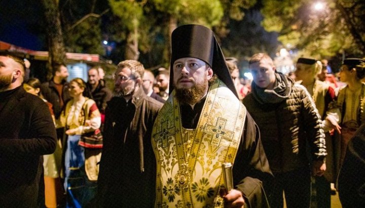 Bishop Victor (Kotsaba) at a prayer procession in Budva, Montenegro, 27. 01. 2020. Photo: Facebook page of the UOC spokesman, Archpriest Nikolai Danilevich