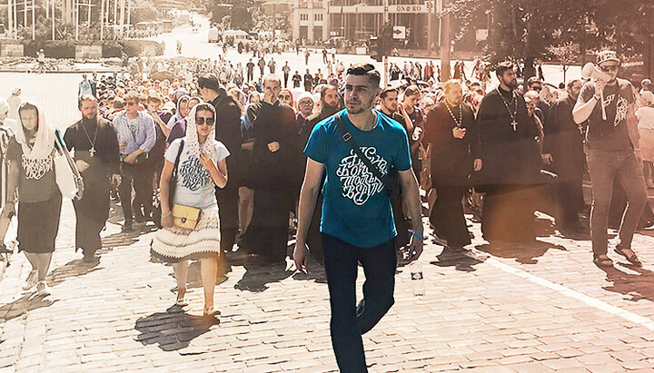 Vasily Makarovsky at a cross procession in Kyiv. Photo: V. Makarovsky