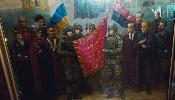 Icon of the OCU with Bandera and Shukhevych. Photo: Facebook page of the 104th Territorial Defense Brigade