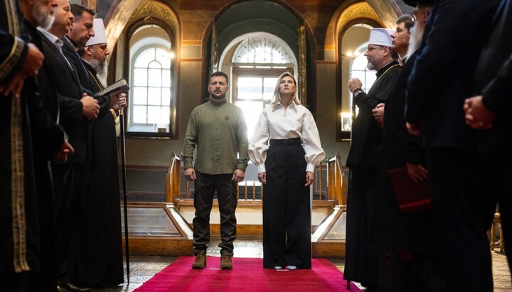 Ukrainian President Volodymyr Zelensky at St Sophia Cathedral of Kyiv. Photo: president.gov.ua