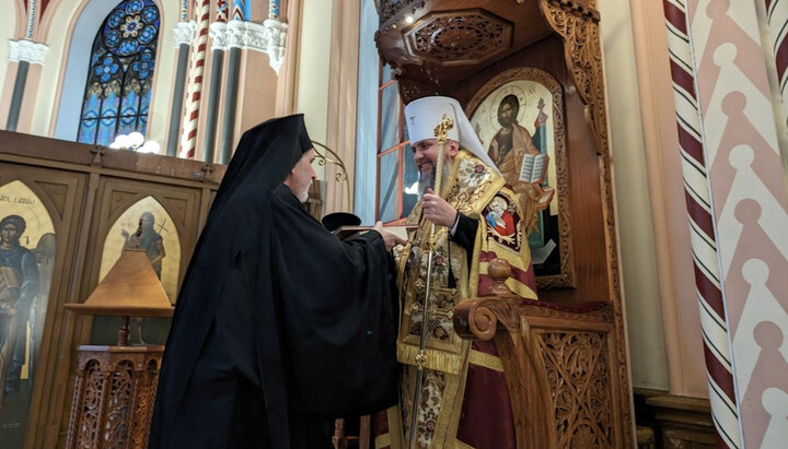 Metropolitan Cleopas of Sweden and Epifaniy Dumenko. Photo: orthodoxianewsagency