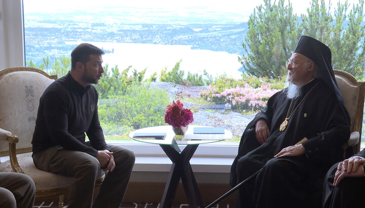 Volodymyr Zelensky and Patriarch Bartholomew. Photo: screenshot of the Telegram channel t.me/V_Zelenskiy_official