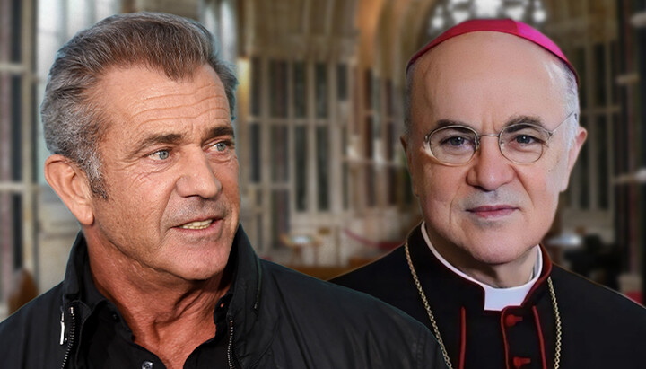 Mel Gibson and Archbishop Viganò. Photo: lifesitenews.com