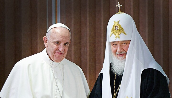 Pope and Patriarch Kirill. Photo: TVC