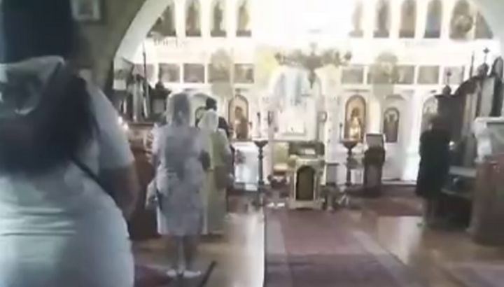 OCU in the seized Borisoglebsky church of the UOC in Vyshhorod. Photo: screenshot of the video t.me/dozor_kozak1