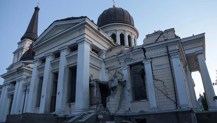 Partially destroyed Transfiguration Cathedral in Odesa. Photo: Espreso