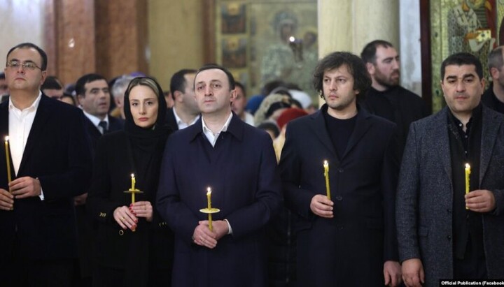 The ruling party of Georgia in a church. Photo: Formula.TV