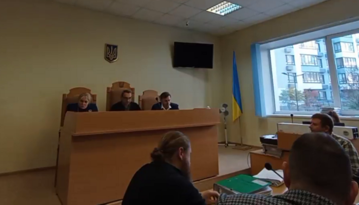 Court hearing on the Kyiv-Pechersk Lavra, 17 October 2024. Photo: a video screenshot from t.me/save_Lavra