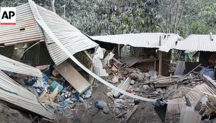 The aftermath of the volcanic eruption. Photo: AP