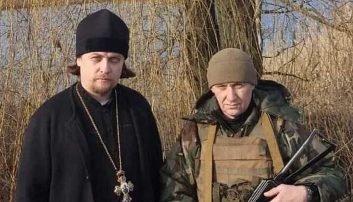 Archpriest Hennadii and Oleh Yelins. Photo: Zaporizhzhia Eparchy