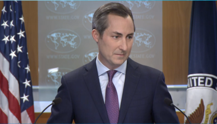 Head of the U.S. State Department Press Office, Matthew Miller. Photo: Screenshot from state.gov