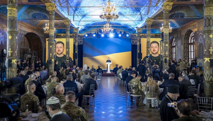 Zelensky's address in the Refectory Church of the Lavra. Photo: President's website