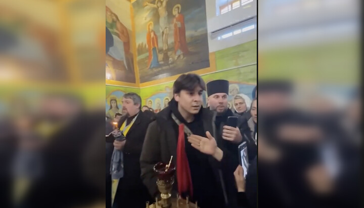 Roman Hryshchuk in the church. Photo: video screenshot