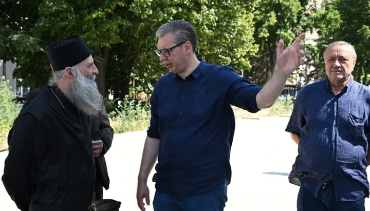 Патријарх Порфирије се састао са председником Вучићем и академиком Мухином