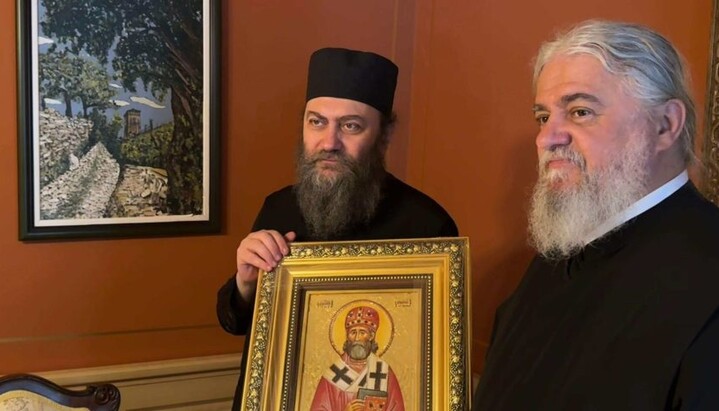 Владика Кирило у Хиландару. Фото: Епархија загребачко-љубљанска.