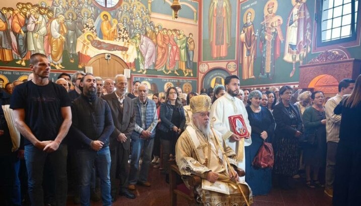 Литургија у Храму Светог Фјодора Ушакова у Херцег Новом. Фото: